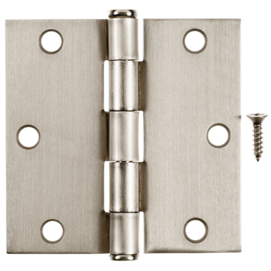 3.5" SQ HINGES 12PK SAT NICK