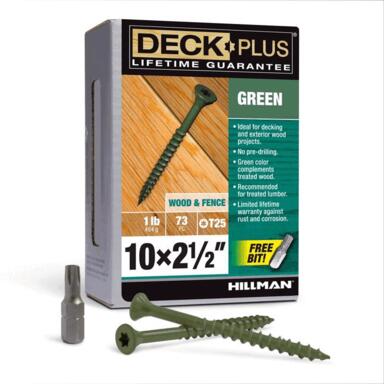 DCK SCREW 10X2.5" GRN 1#
