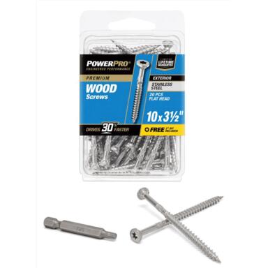 DCK SCRW 10X3.5" 20PK SS