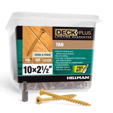 DCK SCREW 10X2.5" TAN 5#