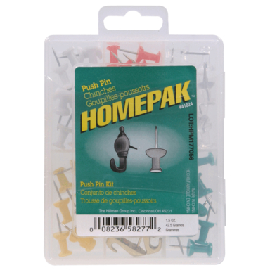 Push Pin Kit Asrtd 100pk