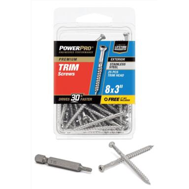 25PK 8x3 SS Trim Screws