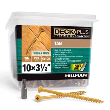 DCK SCREW 10X3.5" TAN 5#