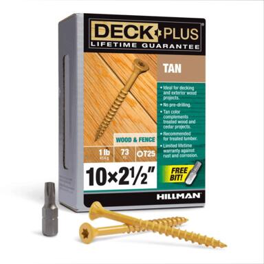 DECK SCREW 10X2.5" TAN 1#