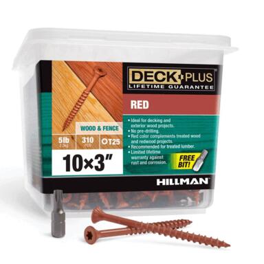 DCK SCREW 10X3" RED 5#
