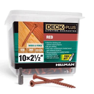 DCK SCREW 10X2.5" RED 5#