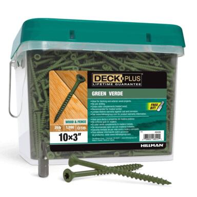 DECK SCREW 10X3" GRN 25#