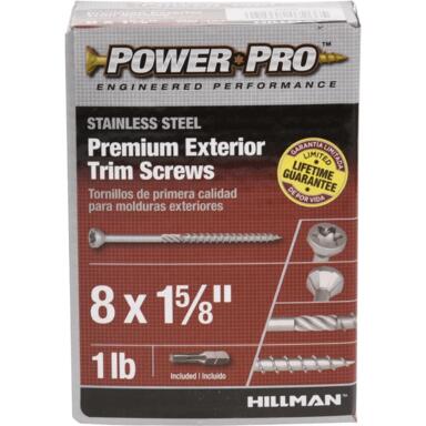 1# 8x1-5/8" SS Coarse Trim Screw