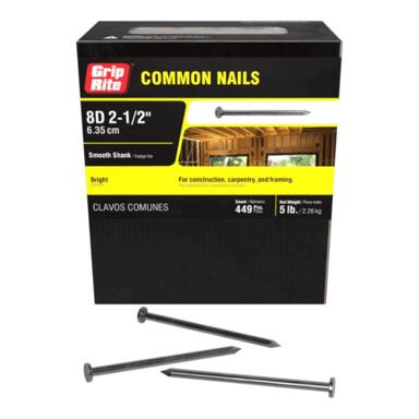 8D BRITE COMMON NAILS 5LBd