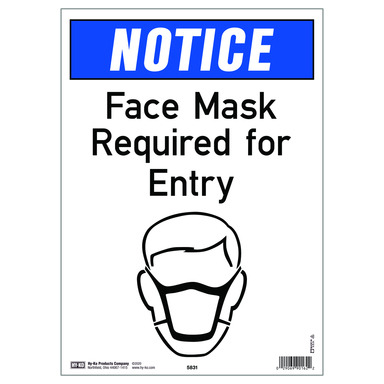 SIGN FACE MASK RQ 10X14"