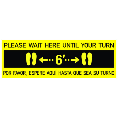 Decal Wait Here 6x18"