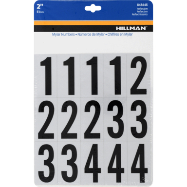 Numbers 0-9 Blk 2" 35Pc