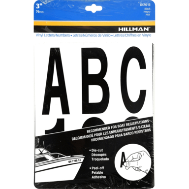 LETTER&NUMBER SET BLK 3"