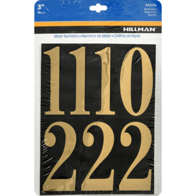 NUMBERS 0-9 GOLD 3" 26PC