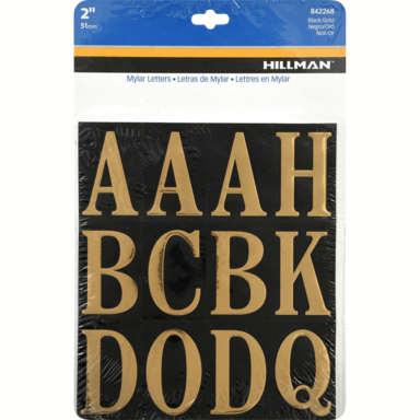 LETTERS A-Z GOLD 2" 52PC
