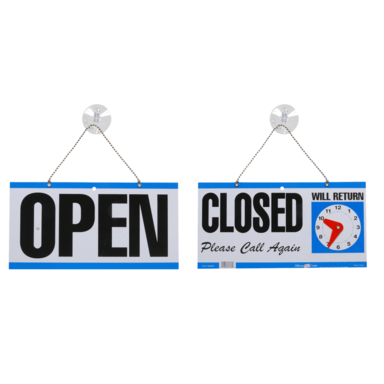 Open/Closed Clock Sign 6X12"