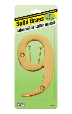 Numero Casa #9 - 4" Solid Brass