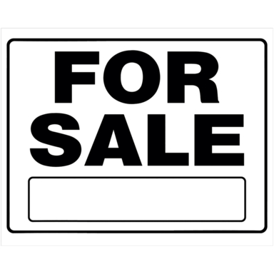 For Sale Sign White 20X24"