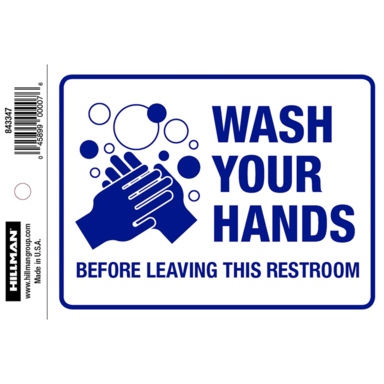 Wash Hands Decal 4"X6"