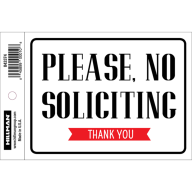 No SoliciIting Decal 4"X6"
