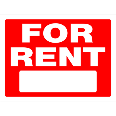 For Rent Sign Red 18X24"
