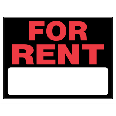 For Rent Sign 15"X19"