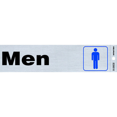 2"x8" Sign Men Silver