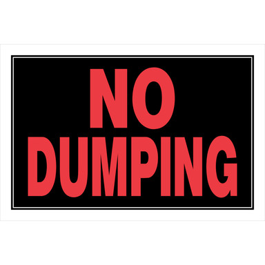 No Dumping Sign 8x12"