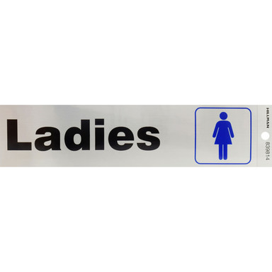2"x8" Sign Ladies Silver