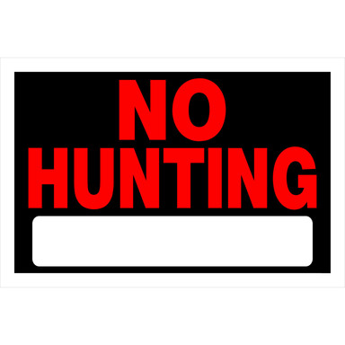 Hillman English Black No Hunting Sign 8 in. H X 12 in. W