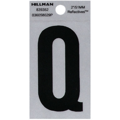 Hillman 2 in. Reflective Black Mylar Self-Adhesive Letter Q 1 pc