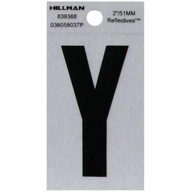 Hillman 2 in. Reflective Black Mylar Self-Adhesive Letter Yes 1 pc