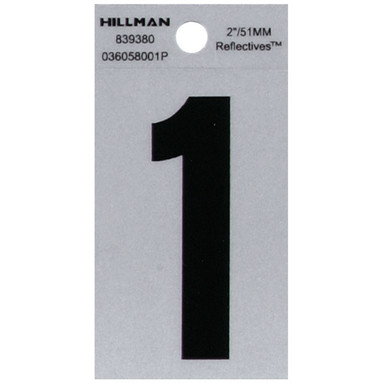 Hillman 2 in. Reflective Black Mylar Self-Adhesive Number 1 1 pc