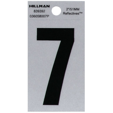 Hillman 2 in. Reflective Black Mylar Self-Adhesive Number 7 1 pc