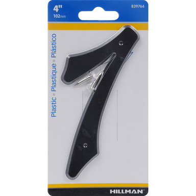 Hillman 4 in. Black Plastic Nail-On Number 7 1 pc