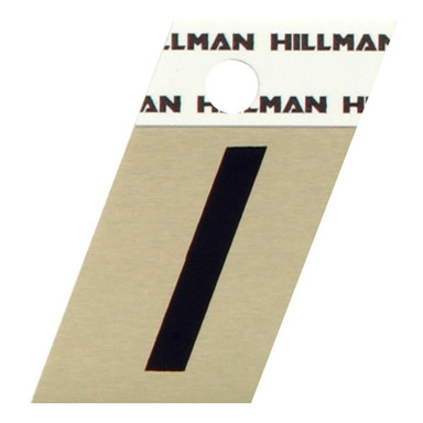 Hillman 1.5 in. Reflective Black Metal Self-Adhesive Letter I 1 pc