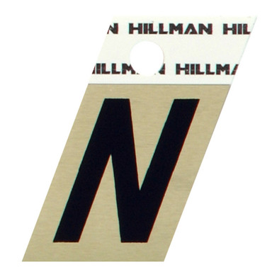 Hillman 1.5 in. Reflective Black Metal Self-Adhesive Letter No 1 pc