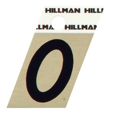 Hillman 1.5 in. Reflective Black Metal Self-Adhesive Letter O 1 pc