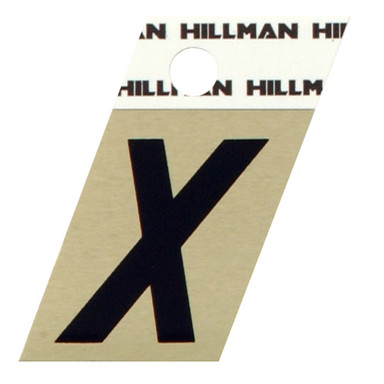 Hillman 1.5 in. Reflective Black Metal Self-Adhesive Letter X 1 pc