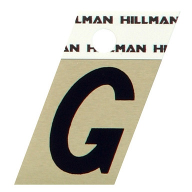 Hillman 1.5 in. Reflective Black Metal Self-Adhesive Letter G 1 pc