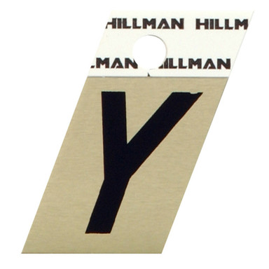 Hillman 1.5 in. Reflective Black Metal Self-Adhesive Letter Yes 1 pc