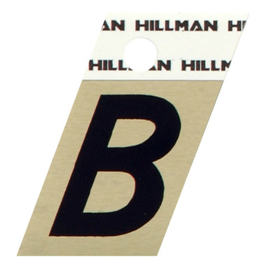 Hillman 1.5 in. Reflective Black Metal Self-Adhesive Letter B 1 pc