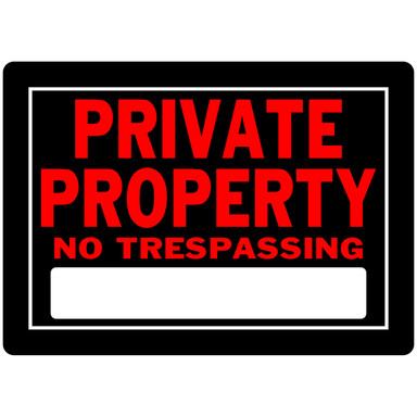 No Trespassing Sign 10x14"