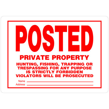 Private Property Sign 10x14"