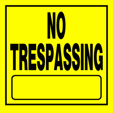 Hillman English Yellow No Trespassing Sign 11 in. H X 11 in. W