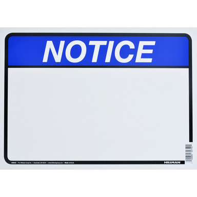 SIGN NOTICE BLU 10X14"