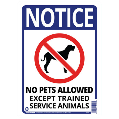 Sign No Pets 14x10"