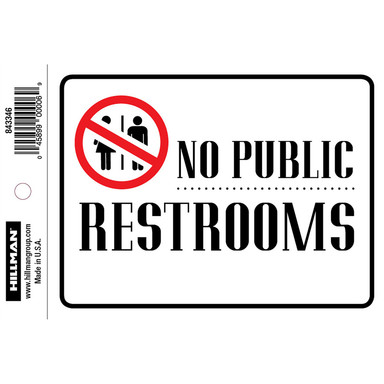 Decal No Publ Rstrm 4x6"