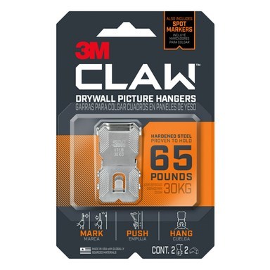 Claw Pic Hanger 65lb 2pk 3m