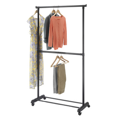 ADJ GARMENT RACK BLK 2RD